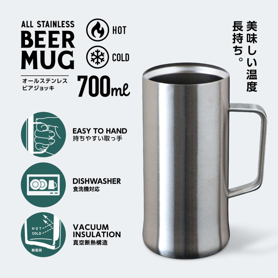 Sinqs 2個セット ビールジョッキ 700ml 保冷 真空断熱 Sinqs 2個セット ビールジョッキ 700ml 保冷 真空断熱