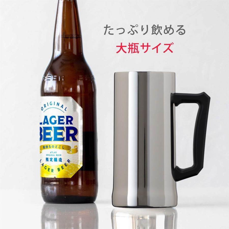 ビールジョッキ 800ml 保冷 真空断熱 ステンレス タンブラー 大容量 メガサイズ ミラー仕上げ なめらか飲み口 ハイボール シルバー シンクス ASJ-802MR｜atlas2001｜09