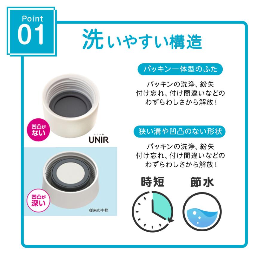 水筒 700ml 保温 保冷 真空断熱 ステンレス シームレスボトル スクリュー マグボトル パッキン一体型の中栓で洗いやすい 汚れにくい 抗菌ユニール ASLB-700｜atlas2001｜13