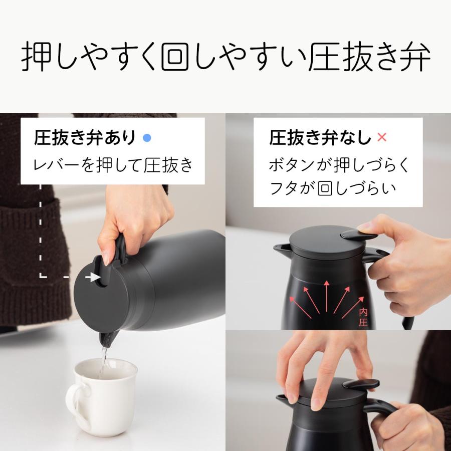 Atlas 卓上ポット 800ml 0.8リットル 0.8L 保温 保冷 真空断熱