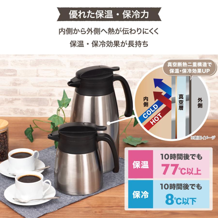4個セット 卓上ポット 2.5リットル 2.5L 保温 保冷 真空断熱 ステンレス 超軽量 コンパクト スリム 保温ポット 保冷ポット 魔法瓶 バリウス AVTP-2500SV4P_8