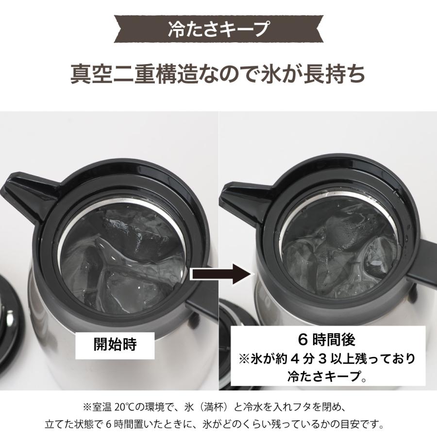 12個セット 卓上ポット 800ml 保温 保冷 真空断熱 ステンレス 超軽量 コンパクト スリム 保温ポット 保冷ポット 魔法瓶 シルバー バリウス AVTP-800SV12P_10