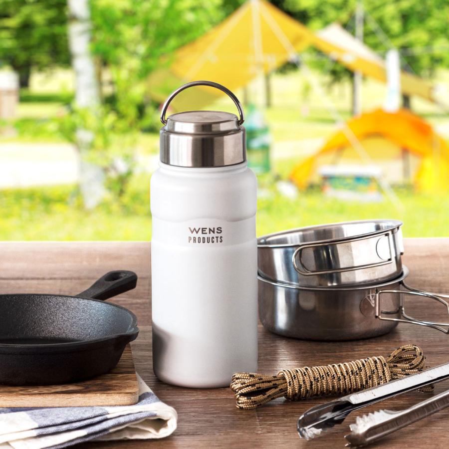 水筒 500ml 530ml 保温 保冷 ハンドル付き スクリューボトル アウトドア キャンプ 軽量 ステンレス 真空断熱 マグボトル ウェンズプロダクツ AWPB-500 | WENS | 04