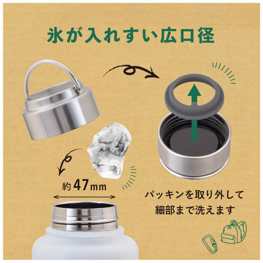 水筒 700ml 保温 保冷 ハンドル付き スクリューボトル アウトドア キャンプ 軽量 ステンレス 真空断熱 マグボトル ウェンズプロダクツ AWPB700 | WENS | 06