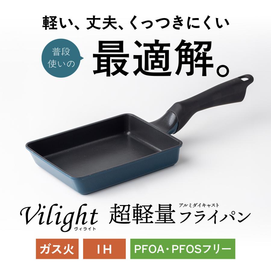 超軽量 フライパン 卵焼き型 IH ガス火 軽い 焦げ付かない 高熱効率 ダイキン シルクウェア アルミダイキャスト 耐久性コーティング PFOA PFOS フリー FRP-ITMV