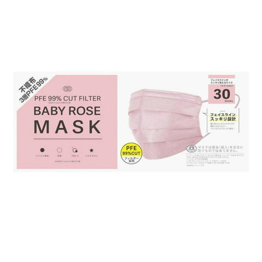 Ginger掲載商品 富士 Pfe 不織布 3層 ベビーローズマスク 30枚入 Wantannas Go Id