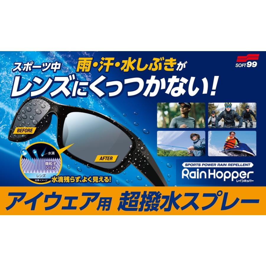 【送料無料・まとめ買い×48個セット】ソフト99 スポルファ レインホッパー 30ml 撥水スプレー｜atlife-shop｜02