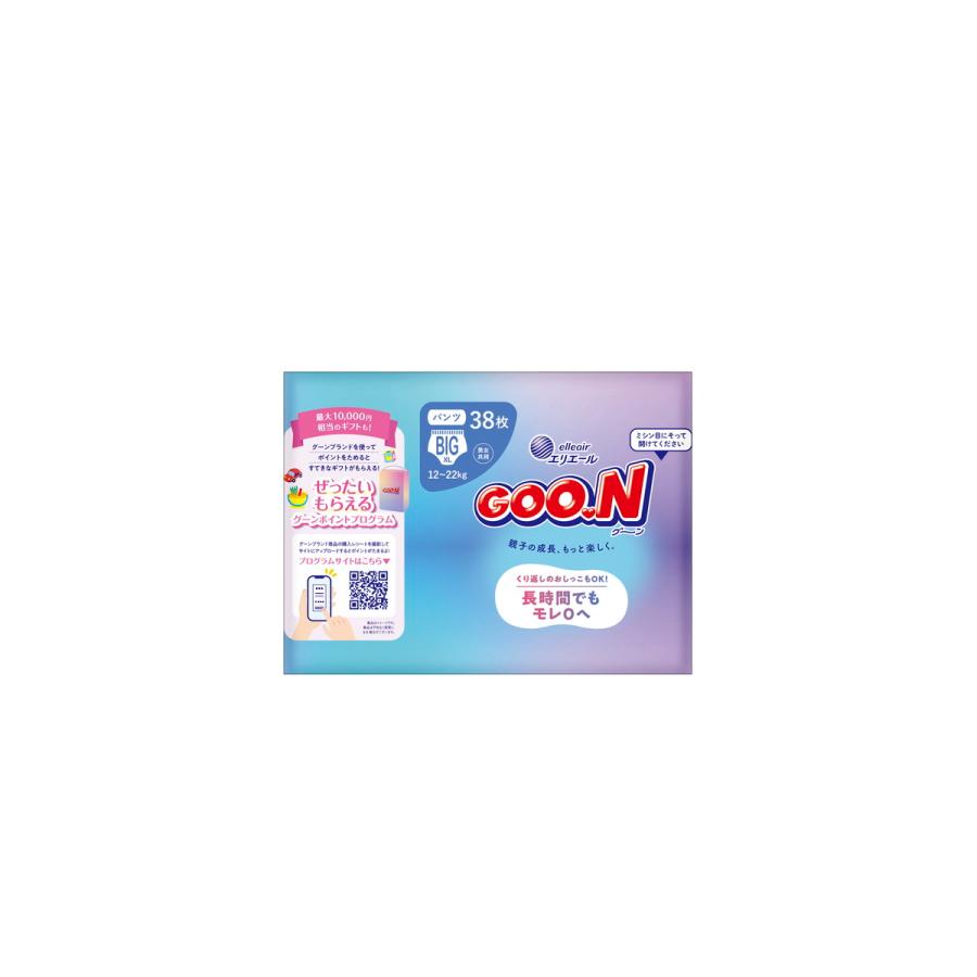 GOO.N (送料無料)グーン 長時間でもモレ0へ パンツ BIGサイズ 38枚