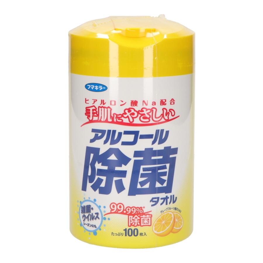 フマキラー アルコール除菌タオル 100枚入（4902424433739） : 日用品