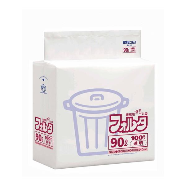 日本サニパック 業務用ポリ袋 ９０Ｌ F-9C 透明 0.040mm 100枚×3パック  (まとめ買い価格！)の画像