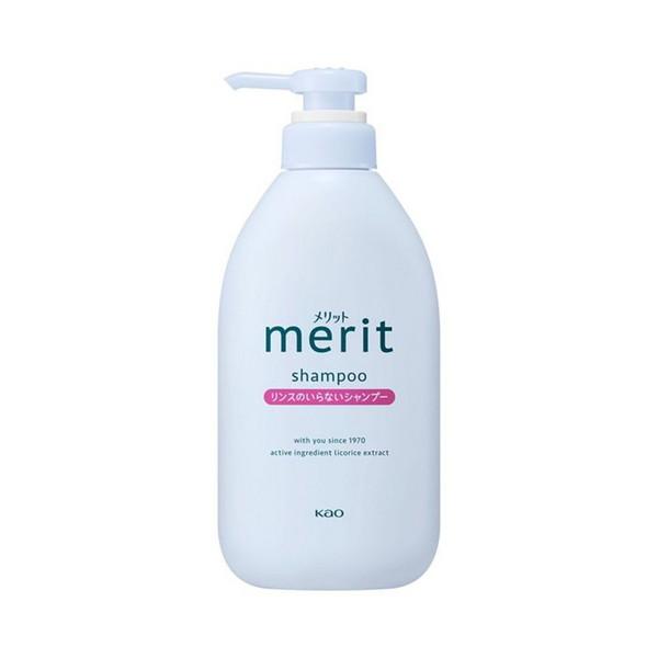 (送料無料・まとめ買い×9個セット)花王 メリット リンスのいらないシャンプー ポンプ 本体 450mL 医薬部外品の画像