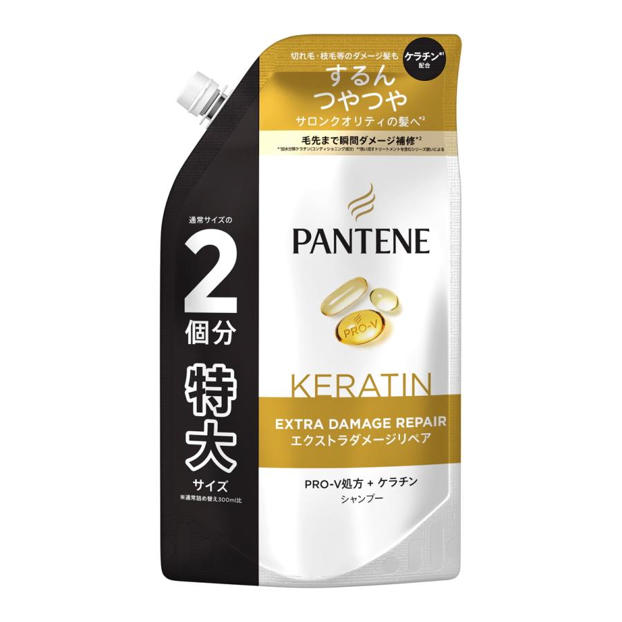 (送料無料・まとめ買い×10個セット)P\u0026G パンテーン エクストラダメージリペア シャンプー つめかえ用 特大サイズ 600mlの画像