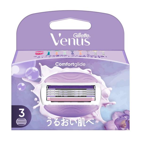(送料無料・まとめ買い×10個セット)P\u0026G ジレット ヴィーナス うるおい肌 フリージアの香り 替刃3B 3個入_1