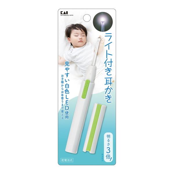 (送料無料・まとめ買い×12個セット)貝印 ライト付き 耳かき KQ0297 白_1