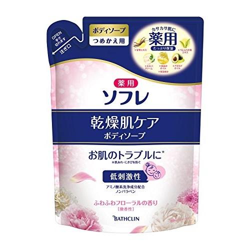 バスクリン ソフレ 乾燥肌ケアボディソープ つめかえ用 400ml 医薬部外品 肌荒れを防ぐボディーシャンプー 薬用敏感肌ケア Morenotafurt Com