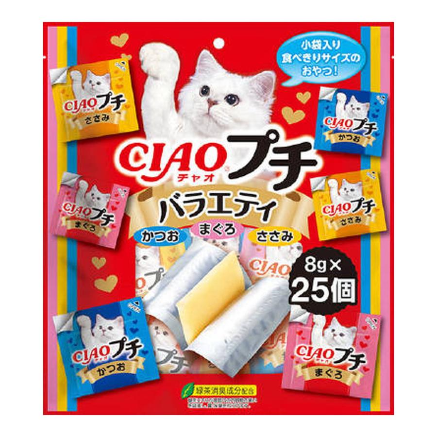 (送料無料・まとめ買い×16個セット)いなばペットフード チャオ CIAO プチ 猫用 バラエティ 8g×25個_1