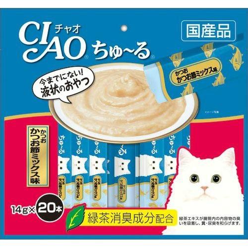 (送料無料・まとめ買い×16個セット)いなば CIAO ちゅ〜る 20本 かつお かつお節ミックス 1個