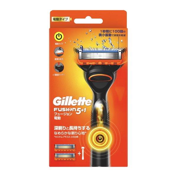 (送料無料・まとめ買い×36個セット)P&G ジレット フュージョン パワー 電動タイプ ホルダー + 替刃2個入_1