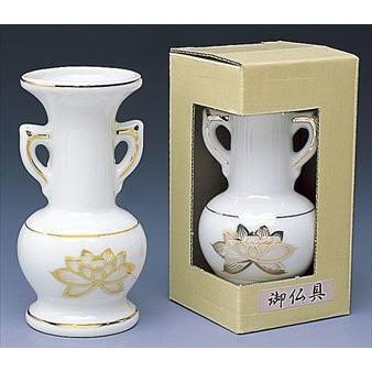 マルエス 白上金ハス並仏花　中(１コ)×48点セット　まとめ買い価格！(4902741300165)