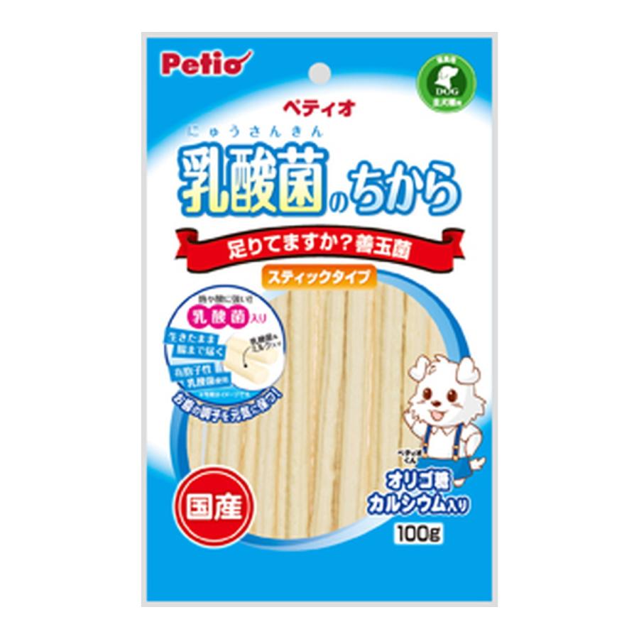 (送料無料・まとめ買い×60個セット)ペティオ 乳酸菌のちから スティックタイプ 100g 全犬種用 おやつ ドッグフード