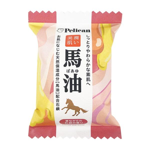(送料無料・まとめ買い×96個セット)ペリカン石鹸 ペリカンファミリー石鹸 馬油 80g_1