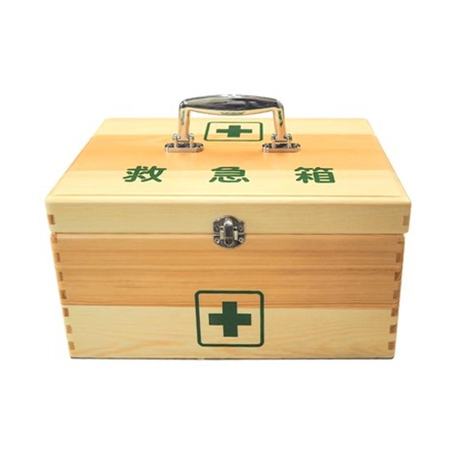 大きな取引 本格派ま 送料無料 日進医療器 リーダー 木製救急箱 L 衛生材料セット付 1個