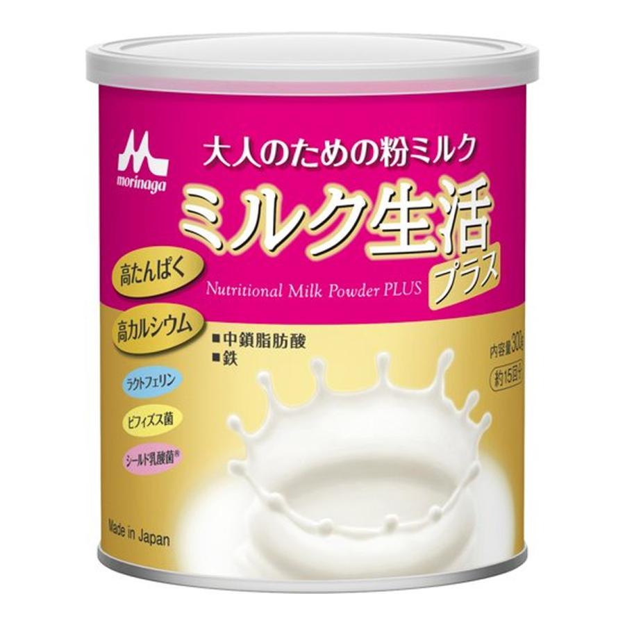 (送料無料・まとめ買い×12個セット)森永乳業 ミルク生活 プラス 缶タイプ 300g 大人用粉ミルクの画像