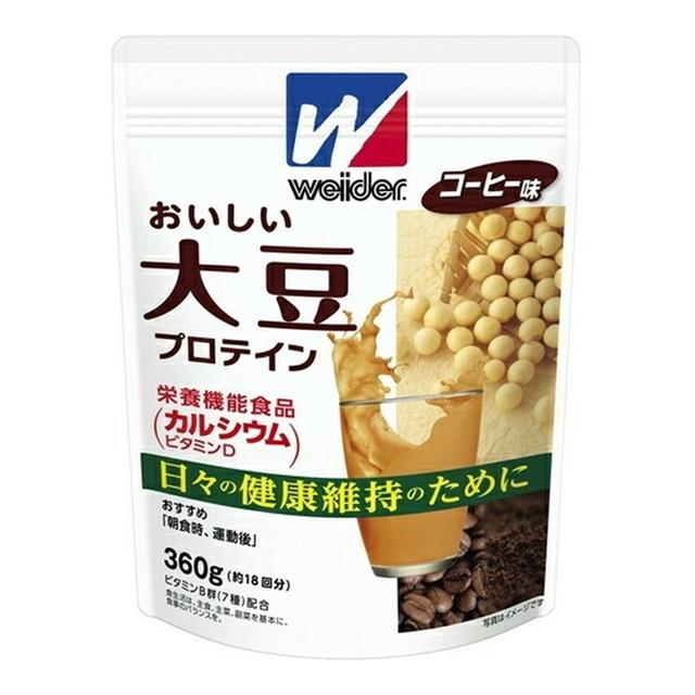 (送料無料・まとめ買い×16個セット) 森永製菓 ウイダー おいしい大豆プロテイン コーヒー味 360gの画像