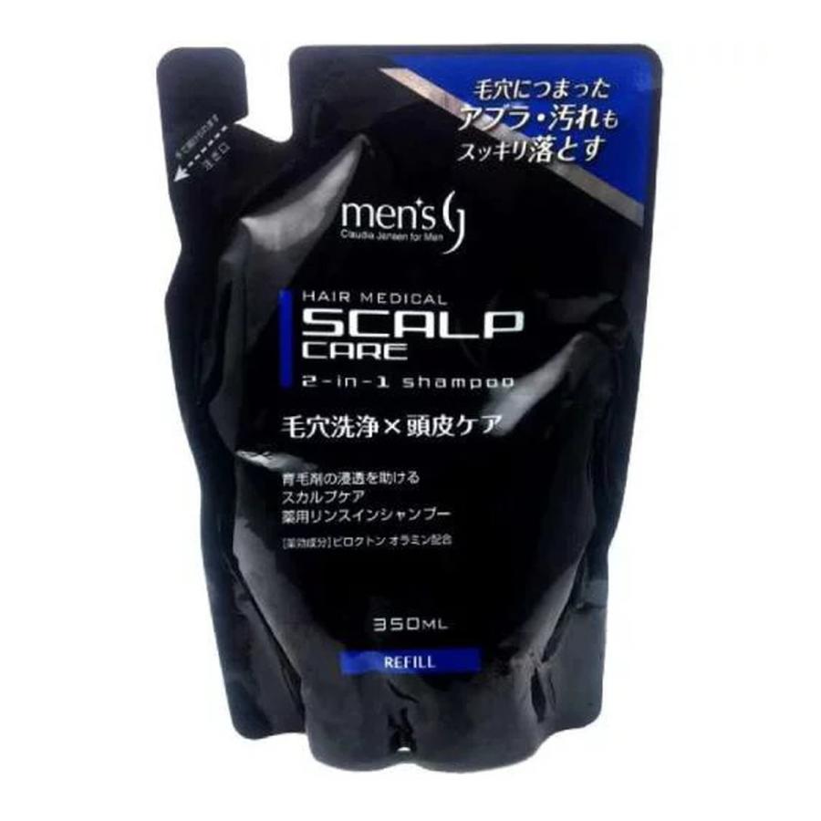 (送料無料・まとめ買い×24個セット)熊野油脂 スカルプケア 薬用 リンスインシャンプー 詰め替 350mlの画像