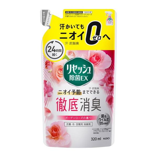 (送料無料・まとめ買い×24個セット)花王 リセッシュ 除菌EX ガーデンローズの香り つめかえ用 320mlの画像