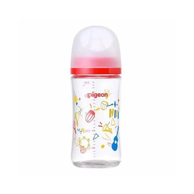 (送料無料・まとめ買い×40個セット)ピジョン 母乳実感 哺乳びん 耐熱ガラス Music 240ml_1
