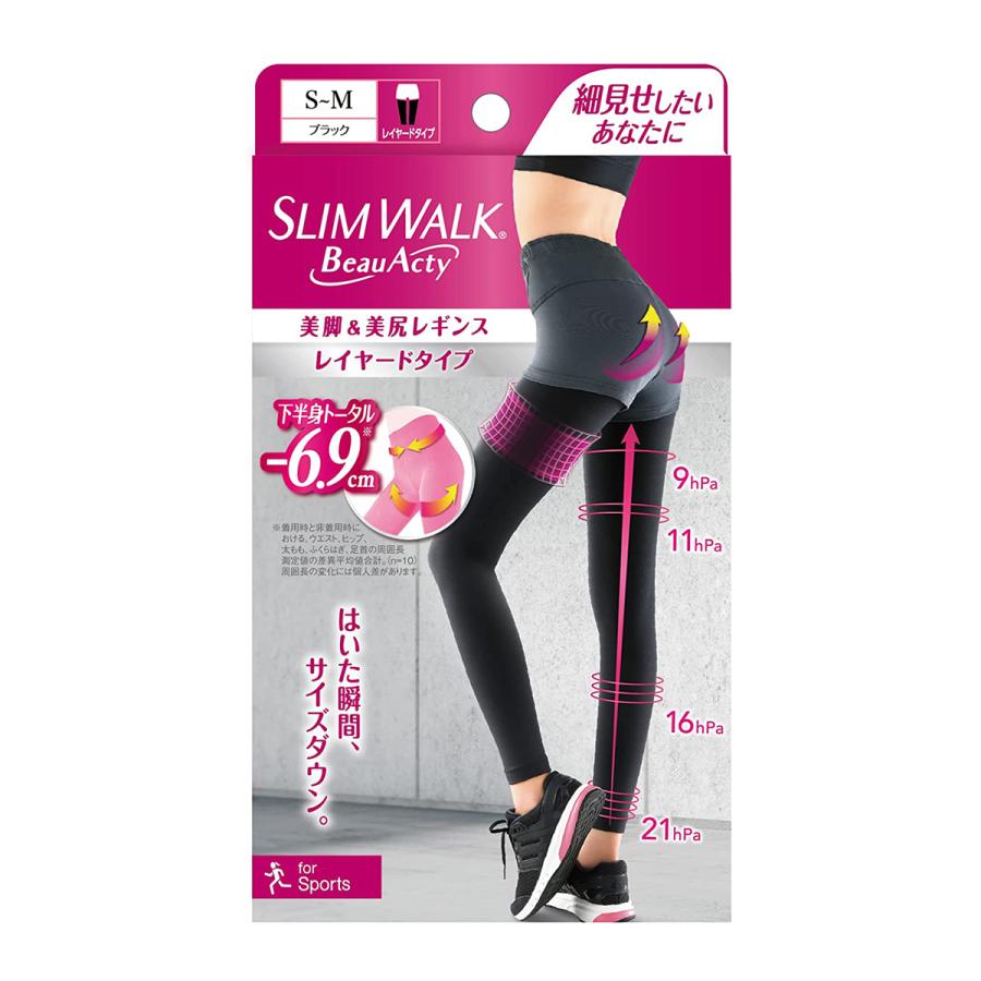 スリムウォーク ビューアクティ 美脚 美尻レギンス カットコのスリムウォーク S M レディースファッション ブラック 送料無料 まとめ買い 40個セット 103 X040 下着 靴下 部屋着 日用品 生活雑貨の店 カットコ クリアランス売り