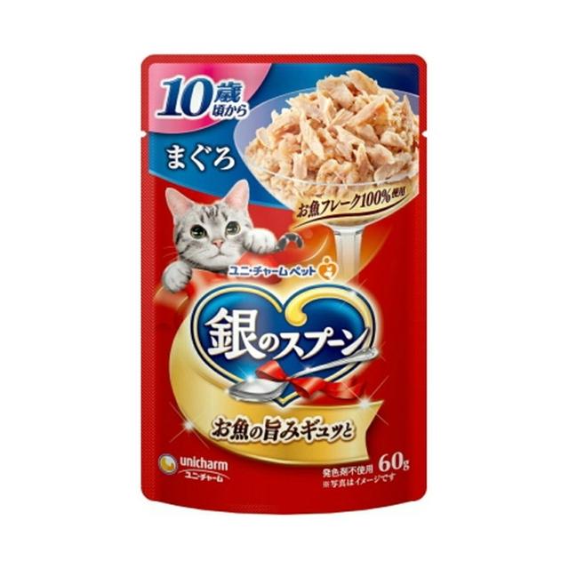 (送料無料・まとめ買い×160個セット)ユニ・チャーム 銀のスプーン パウチ 10歳頃から まぐろ 60g_1