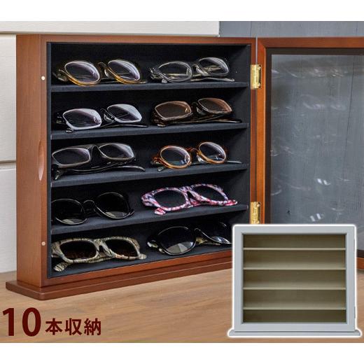 木製 コレクションケース ワイド 5段 薄型 飾り棚 マグネット式扉 コレクションラック 棚 収納 アクセサリー メガネケース