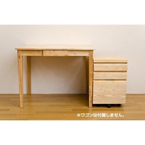 デスク W90×60cm 机 木製 テーブル 引き出し ナチュラル スリム 天然木