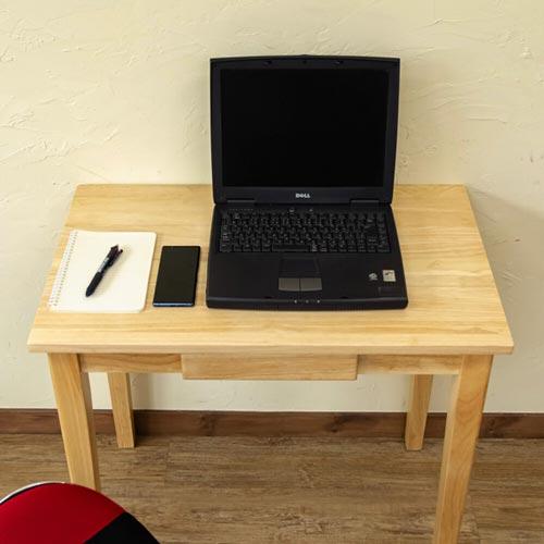 デスク 机 木製 テーブル 引き出し W75×D45×H71cm ナチュラル スリム