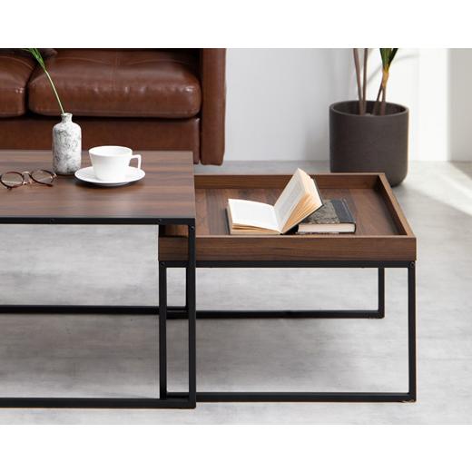 正方形 テーブル 2台 セット ローデスク パソコンラック 収納 机 作業