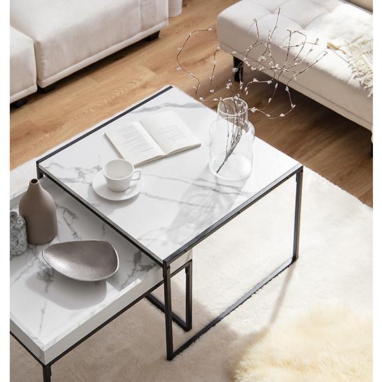 正方形 テーブル 2台 セット ローデスク パソコンラック 収納 机 作業