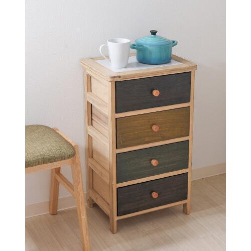 ナチュラル 桐タンス 4段 チェスト 桐製 箪笥 グリーン おしゃれ 北欧