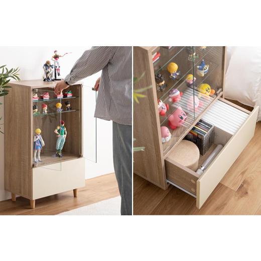 コレクションボックス 引出し付き ディスプレイラック キャビネット