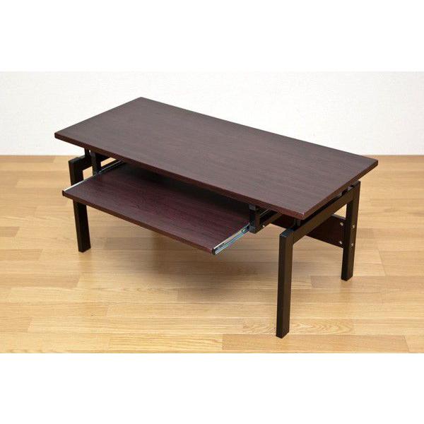 パソコンラック スライドテーブル付き 座卓 w90cm パソコンデスク 机 ブラック ウォールナット 木目 |  | 01