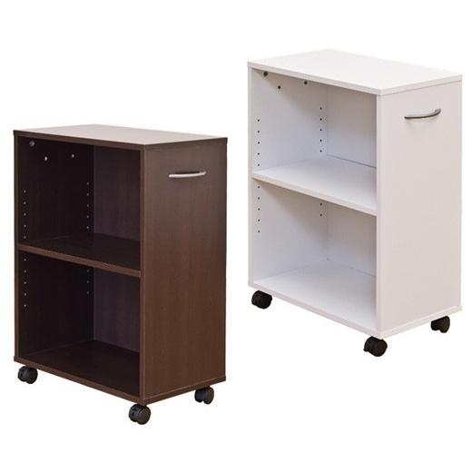 オープンラック 2段 木製 デスク サイド ワゴン 幅53cm デスク下 収納