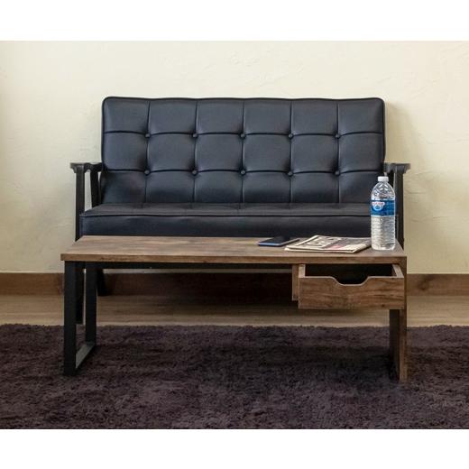 W90 引出し 収納 テーブル ロー デスク 文机 パソコンラック 長方形 センターテーブル 机 作業台 6510 アンティーク ブラウン |  | 03