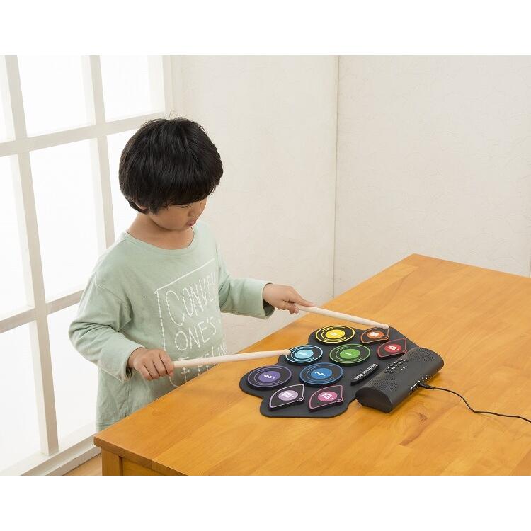 電子ドラムパッド ロールアップ可能 練習用ドラムセット（TAN-190） （玩具、電子ドラム、楽器、おもちゃ、打楽器）の画像