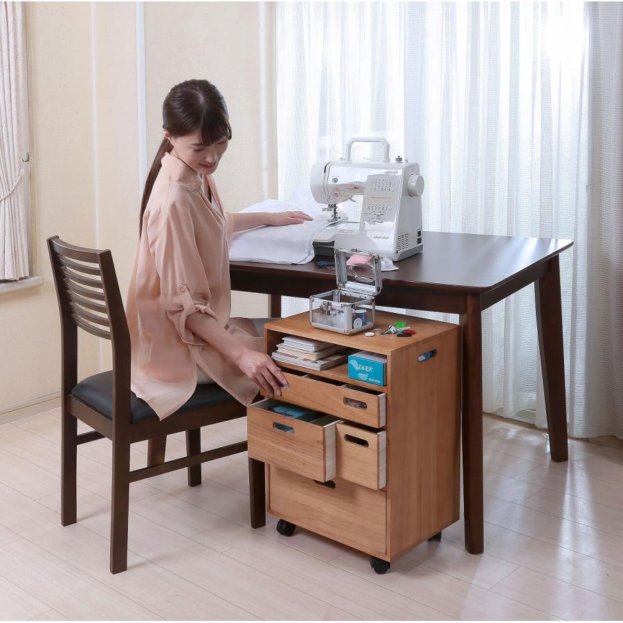 両面引き出し式　収納上手なテーブル下ワゴン TAN-151（収納家具、サイドチェスト、キャビネット、リビング収納家具） |  | 03