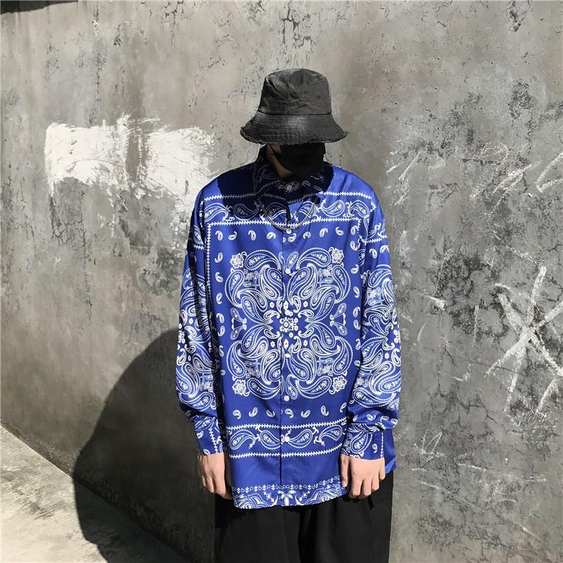 ペイズリーパネルビッグシャツ 長袖 バンダナ柄 テロテロシャツメンズ ストリートファッション Belle M Rvelous 通販 Yahoo ショッピング