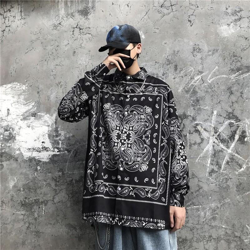 ペイズリーパネルビッグシャツ 長袖 バンダナ柄 テロテロシャツメンズ ストリートファッション Belle M Rvelous 通販 Yahoo ショッピング