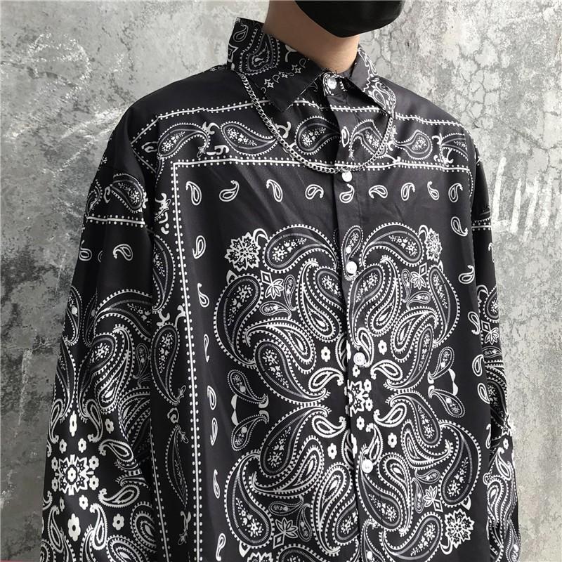 ペイズリーパネルビッグシャツ 長袖 バンダナ柄 テロテロシャツメンズ ストリートファッション Belle M Rvelous 通販 Yahoo ショッピング