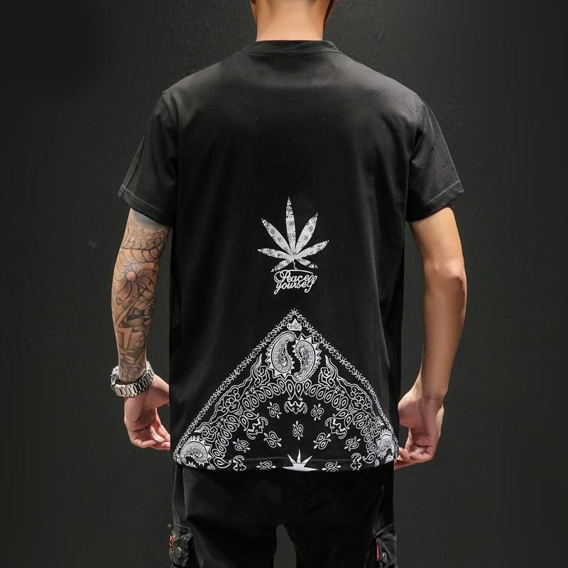 最高 バックペイズリーtシャツ トップス ロック系 ファッション ストリート系 半袖 メンズ バンダナ柄 半袖 サイズ Xl Www We Job Com
