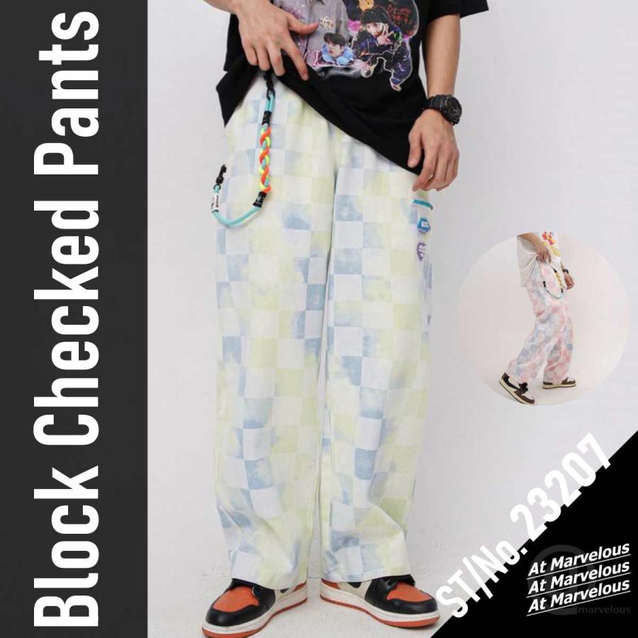 カラフルブロックチェックパンツ ウォレットチェーン付き ストリート系ファッション メンズ かっこいい ボトムス ズボン チェックパンツ ウエストゴム ゆったり 237 Zutty 通販 Yahoo ショッピング